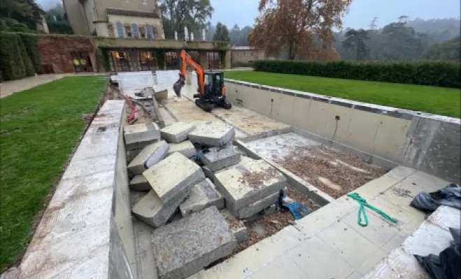 Découpe de piscine olympique suite à une malfaçon à Brignoles, Aix-en-Provence, SOSC BETON